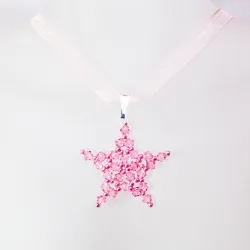 Pendant 45cm - Andromeda-Salmon Organza - Pendant 45cm - Laiton argenté